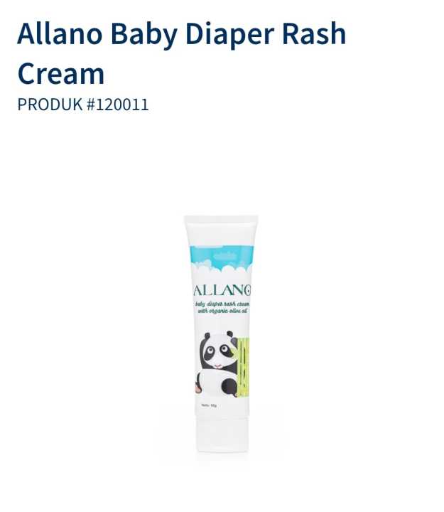 Allano Baby Diaper Rash Cream / Cream Untuk Membantu Mengatasi Kulit