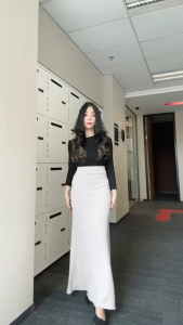 Belle Flare Skirt-Rok Flare Maxi Wanita Mermaid Panjang Korean Style