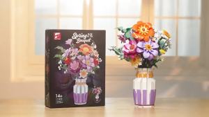 1278PCS Flower Bouquet Building Blocks Floral Model Bricks With Vase Ornaments Home Decoration DIY Toys For Adult Holiday Gifts