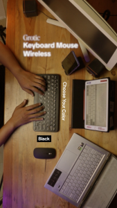 GROTIC Keyboard Mouse Combo Wireless Bluetooth Dual Mode Multi-Device Windows Mac OS Android