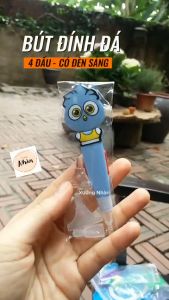 Bút đèn bút đính đá chuyên dụng có đèn phát sáng hỗ trợ làm tranh đính đá 5D | tặng kèm 4 đầu đính đá 1v 3v 6v 9v