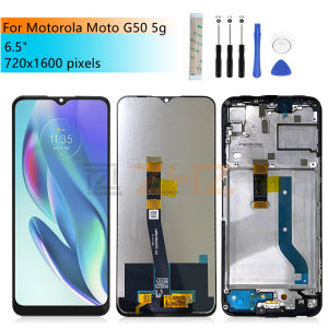 6.5" For Motorola G50 5G LCD Display With Frame Touch Screen Digitizer Assembly Replacement Repair Parts For Moto G50 5g LCD