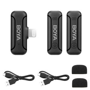 BOYA BY-WM3T2 D1/D2 ไมค์ลอยไร้สาย ไมค์ไลฟ์สด ไมค์ลอยอย่างดี ไมค์หนีบเสื้อ สำหรับ Vlog iPhone iPad พอร์ต Lightning ที่ได้รับการรับรอง MFI