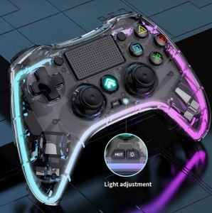 P05 Precise RGB Color Transparent Wireless Bluetooth Gamepad with Six-Axis Gyroscope Motor Vibration Function