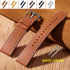 20mm 22mm Cowhide Watch Strap for Samsung for Casio for Omega Watchbands Vintage Brown Quick Release Bracelets for Women Men