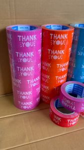 1 ม้วน โฆษณา "Thank you" ให้บริการหน้ากว้าง 2 นิ้ว ความหนา 45 ไมครอน