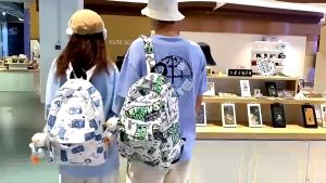 Balo đi học họa tiết đơn giản balo ulzzang balo sinh viên học sinh phong cách thời trang hàn quốc BZ016