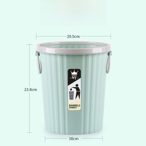 Large Size Kitchen Office Uncovered Trash Can Home Use Classification Waste Bin Hotel Commercial round Barrel Shape Plastic