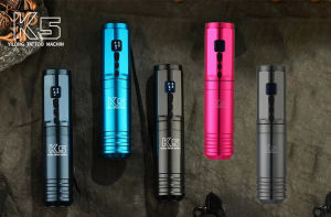 K5 Dual Battery Tattoo Pen Machine With LED Lighting Portable Wireless RCA Rotary Pen Adjustable Needles For Makeup PMU &SMP