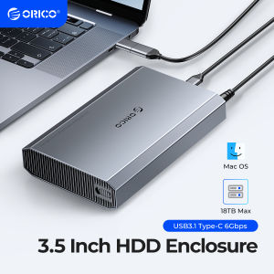 ORICO | ORICO Aluminum 3.5 Hard Drive Enclosure with USB 3.2 Gen 2 5/6Gbps Transfer Speed for 3.5/2.5 Inch SATA HDD SSD Up to 20TB
