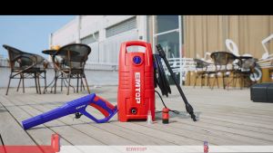 เครื่องฉีดน้ำ EMTOP รุ่น 130-150Bar แบบไฟฟ้า ทรงตั้งตรง มี 2 รุ่นให้เลือกใช้งาน 1401T-1801T