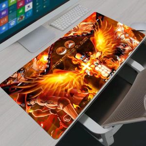 Bandai | One Piece Portgas D Ace Mouse Pad Rubber Table Large Gamer Xxl Desk Mat Computer Keyboard Gaming Accessories Carpet Mousepad