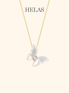 Helas | Natural Garden Style White Mother-of-Pearl Butterfly Necklace