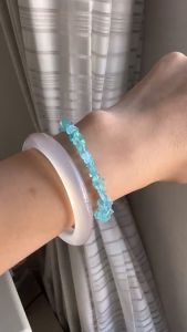 Vòng Tay Handmade Đá Apatite Hợp Mệnh Thủy Mệnh Mộc Khóa Bạc 925 Cao Cấp - Kích Thích Sáng Tạo Tăng Tự Tin -Bluegems