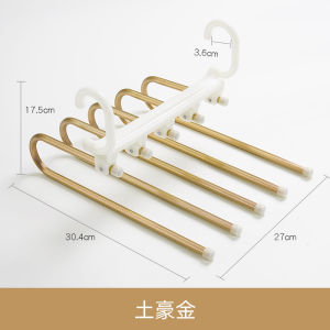 Foldable Magic Pants Hanger Multi-layer Linked Multi-functional Space Saver No-drill Closet Organizer Korean Style Aluminum