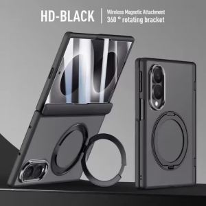 RICHMENT Magnetic Skin-feel Stand Shell-film Integrated Case for Samsung Z Fold 8 Wide/Samsung Z Fold 8 Ultra Shockproof for Magnetic Hinge Protection‌ Cover