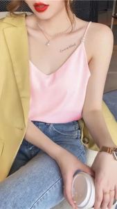 Áo hai dây cổ tim mặc vest/blazer  - VannhShop AO0005