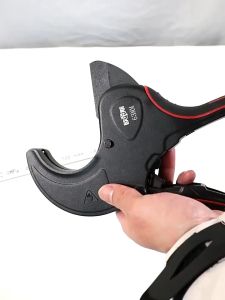 Pipe Tube Cutter Ratchet Pipe Scissors SK5 Blade 0-75mm PVC PU PP PE PPR Hose Cutting Hand Tools Plastic Hose Cutter Black