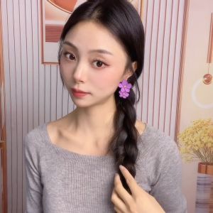 Flower Earrings High Quality Gold Plated Zircon Flower Dangle Earrings for Women Vintage Double-layers Large Metal Pearl Petal Earring Jewelry
