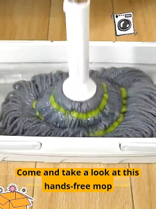 NAJIA Self Wringing Mop with Handle Magic Tornado Mop 360 Degree Easy Spin Map Floor Cleaning Mop Household