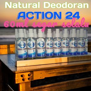 DEODORANT SPRAY 60ml ACTION 24 HOURS Penghilang Bau Badan Aktif harga 1biji sd 15biji