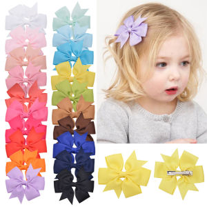 🔥Tamia👍Pure Color Ribbed Ribbon Fishtail Bow Hairpin Hair Accessories Children Baby Hairpin