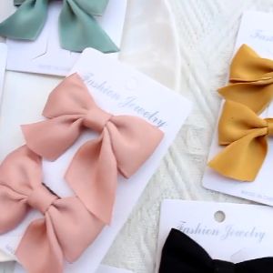 Jepit Rambut Pita Anak Lucu 2 in 1 Jepitan Rambut Fashion Ribbon Hair Pin Gaya Korea Kids AR-9