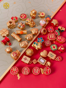 Chinese Style Lucky Charm Pure Silver Handmade Beaded Bracelet Half Finished DIY Fashion Jewelry Accessories Alloy/Gold Plated