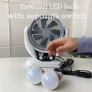 [3 Years Warranty] Solar Fan With Light Reachargeable Solar powered fan Rechargeable Portable Cooling Fan SOLAR FAN KIT Fan + Solar Panel + LED Lights
