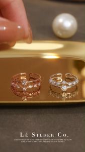 Le Silber Co.S925 - Twinkle Stars Open Ring Cincin Perak