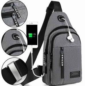 Mens Sporty Oxford Cloth Crossbody Bag Single Shoulder Bag Casual Solid Color Chest Bag 2023 New Fashion Trend Bag