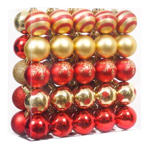 50Pcs/box Christmas Balls Ornament Red Gold Christmas Tree Hanging Bauble Pendant Christmas Decoration Home 2026 New Year Gifts