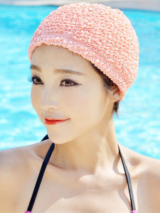 หมวกว่ายน้ําเกาหลีแฟชั่นขนาดใหญ่สําหรับผู้หญิงพร้อมอุปกรณ์ป้องกันหูไม่กระชับเหมาะสําหรับการว่ายน้ําและบ่อน้ําพุร้อน