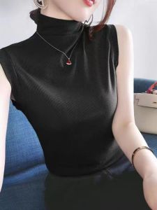 QIAOCHENXIAN | Sleeveless Turtleneck Fitted Top