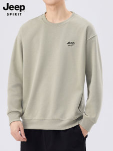 JEEP SPIRIT | Áo Thun Dài Tay Cổ Tròn Áo Hoodie Phong Cách Thư Giãn Nam Mùa Xuân Thu