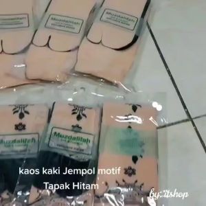 IVLOVE - Kaos Kaki Muslimah Jempol Warna Kulit Motif dan Polos Tapak Hitam / Termurah Kaos Kaki Wanita Jempol Warna Kulit Kaos Kaki Cewek Jempol Kaos Kaki Motif Seperti Hena