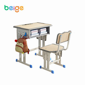 Beige โต๊ะนักเรียน โต๊ะเรียน โต๊ะเขียนหนังสือ เก้าอี้+โต๊ะนักเรียน โต๊ะอ่านหนังสือเด็ก ปรับความสูง