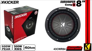 (ราคาต่อ1ดอก)  ลำโพงซับวูฟเฟอร์ติดรถยนต์ 8”นิ้วลำโพงเบส Subwoofer ยี่ห้อ KICKER รุ่น CompR8 4Ohm กำลังขับสูงสุด 600w