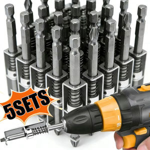 5 Sets Spring-loaded Screw Holder Bits / Anti-drop Screwdriver Bit for Electric Drills / Universal Screws Retaining Tool / High Strength Spring Screw Holder