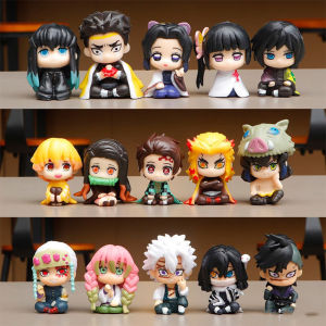 Bandai | Demon Slayer Figure Q Version Sitting ToyTomioka Giyuu/Tokitou Muichirou/Mitsuri/Tanjirou/Obanai/Nezuko pvc Model Doll Xmas Gift