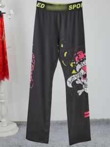 Quần Tập Yoga in Họa Tiết Xương Sọ Mùa Hè 2025 Quần Dài Thể Thao Thường Ngày Eo Thun Quần Dài Thường Ngày Cho Nữ