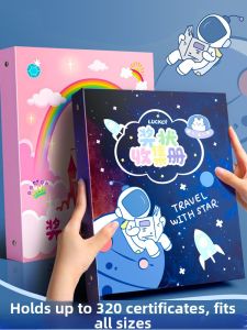 MONLEYTA | Large Size A4 Certificate Album Honor Award Folder For Boys And Girls Primary School Students Document Folder Childrens Photo Album Storage Box