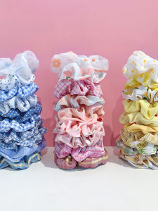 ริบบิ้นยางยืดผมสไตล์วิทยาลัยหรูหรา ชุดริบบิ้นยางยืดผมสุดน่ารักสำหรับเด็กผู้หญิง ริบบิ้นยางยืดผมทรงกลมอเนกประสงค์