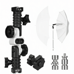 Vlogger | Quick Hot Cold Shoe Dual Umbrella Mount Photography Umbrella/Stand/Light Stand Adapter