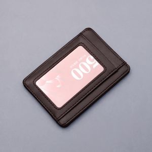 Retro Ultra-Thin Card Holder Wallet for Men Compact Bank Card Case Clip Multi-Card Position Anti-Magnetic Mini Driving License Document Bag