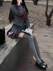 Japanese Style JK High Waist Long Tube Womens Socks Autumn Winter High Pressure Knee Length Transparent School Style Warmth Leg Shaping