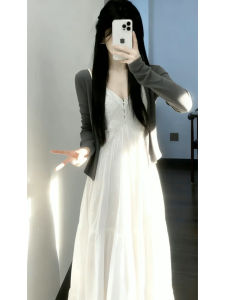 SUSIEYUAN | Innocent Elegant White Hollow Out Floral Spaghetti Strap Dress