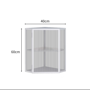 Bathroom Wall Mounted Glass Storage Cabinet Cosmetic Organizer Kitchen Pantry Shelf Metal Frame Nordic Style Artistic Design