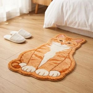 Thảm Trải Sàn Hình Mèo VIKAMA Thảm Mềm Mại Chống Trượt Cho Lối Vào Phòng Tắm Phong Cách Hiện Đại Trang Trí Nhà Cửa Chống Phai Màu Có Thể Giặt Bằng Máy