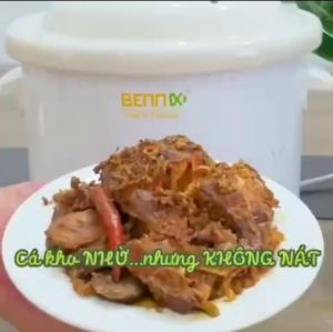 Nồi Nấu Chậm Nhập Khẩu Lõi Sứ Hầm Cháo cho bé hầm gà kho cá..Bennix BN-68KC Bảo hành 2 Năm